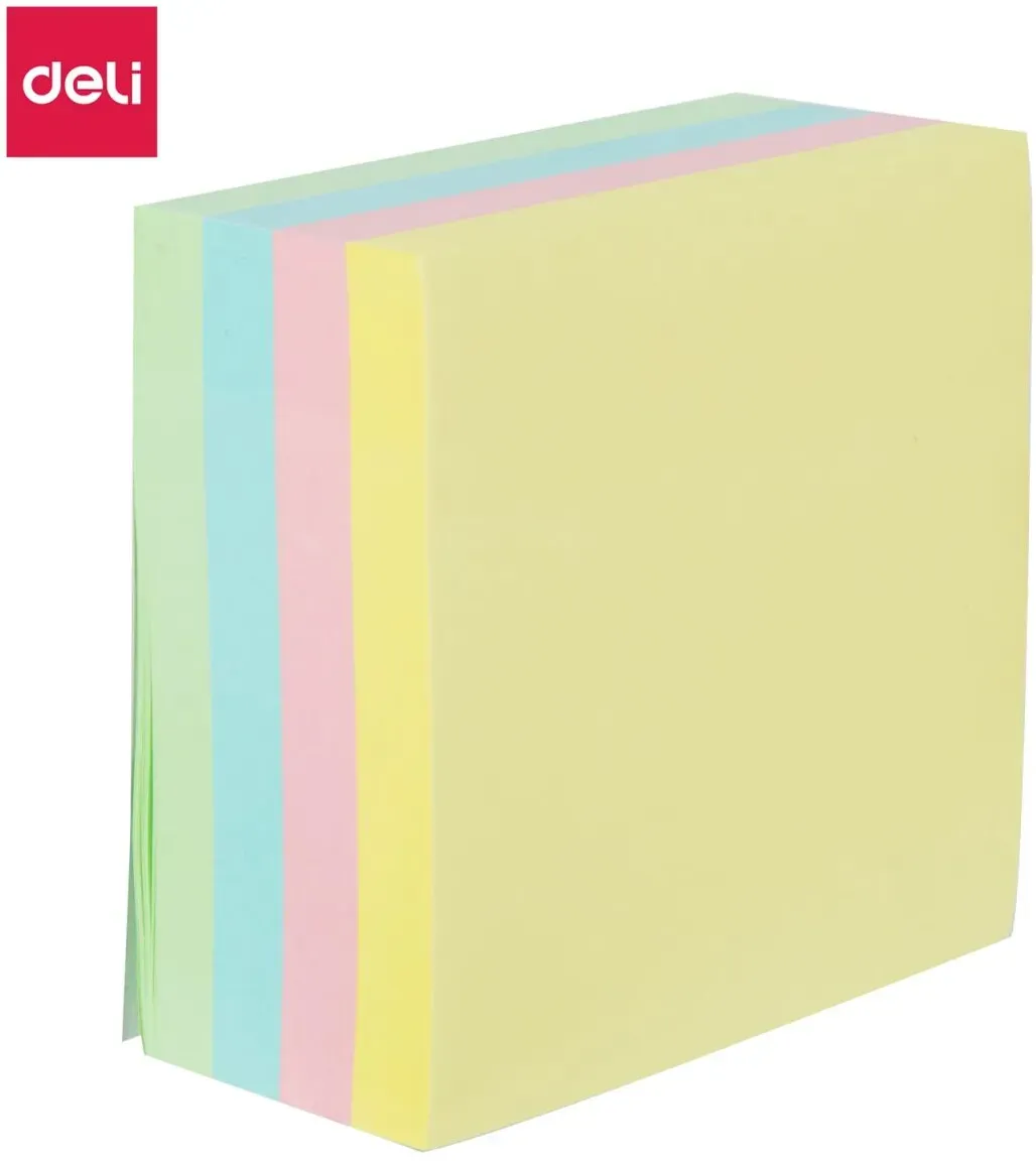 Deli EA01703 Klebezettel Quadratisch Gelb, Blau, Pink, Grün 100 Blätter Selbstklebend