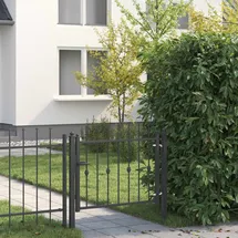 vidaXL Gartentor 100 x 75 cm Schwarz/Metall