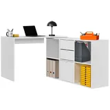 mokebo® mokebo Eckschreibtisch Weiß, Holzwerkstoff, 112x77x54 cm, Arbeitszimmer, Schreibtische, Eckschreibtische