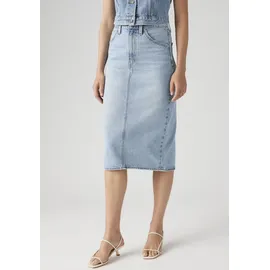 Levi's Jeansrock "HR BACK SLIT SKIRT", Damen, Gr. 27, riveting clean hem, Web, Obermaterial: 100% Baumwolle, unifarben, casual, slim fit kniebedeckend, Röcke, mit Schlitz hinten