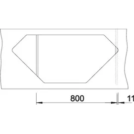 Blanco Zia 9 E mittig Einbau von Oben vulkangrau Excenterbetätigung 930 x 510 mm