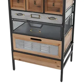 Mendler Apothekerkommode 85 x 46 x 35 cm Braun