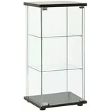 vidaXL Vitrinenschrank Hartglas Schwarz