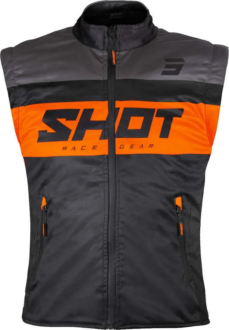 Shot Bodywarmer Lite Motorcross Vest, zwart-oranje, XL Voorman