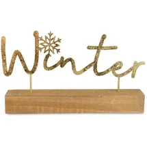 Riffelmacher & Weinberger Deko-Schriftzug, (1 St.), aus Metall auf Holz, Höhe ca. 17 cm