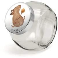 Mr. & Mrs. Panda Vorratsglas L 870ml Hund Keks - Weiß - Geschenk, Küchenbehälter, Hundemama, Keksb, Premium Glas, (1-tlg), Design-Highlight weiß