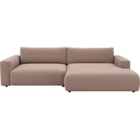 Ecksofa MUSTERRING "LUCIA zeitlos, bequem, schöne Detailverarbeitung Breite 296cm, L-Form", braun (fango crona), B:296cm H:81cm T:190cm, Flachgewebe VALMONT (60% Baumwolle/40% Leinen);Leder PURO, pigmentiertes Leder;Microfaser CRONA (100% Polyester);Flachgewebe FLORIS (100% Polyester);Leder BAX, pigmentiertes Leder, Sofas, Ecksofa