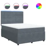 vidaXL Boxspringbett 140 x 200 cm Dunkelgrau