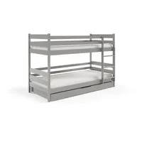 masseno Etagenbett SIMBA 80 x 160 cm Kiefer hellgrau silber