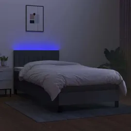 vidaXL Boxspringbett 100 x 200 cm Dunkelgrau