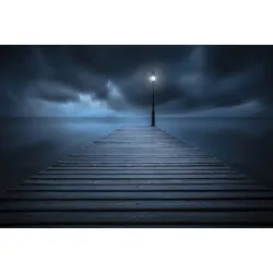 Fototapete PAPERMOON "Photo-Art LUCA REBUSTINI, LETZTE LICHTER, ERSTE LICHTER", bunt, B:3,50m L:2,60m, Vlies, Tapeten