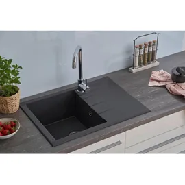 Respekta Küchenspüle Einbauspüle Spüle Granit Mineralite 62 x 50 Schwarz Respekta Houston