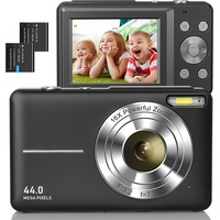 Digitalkamera 1080P Fotokamera mit Bildstabilisierung 16X Digitalzoom und Wiederaufladbare Batterie 44MP Kompaktkamera Fotoapparat für Kinder