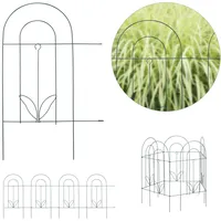 Beetzaun Beetumrandung Dekozaun Zierzaun Gartenzaun 10 Elemente grün Metall