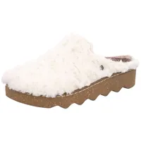 Rohde Damen Clog Pantolette Textil Plüsch flauschig weich bequem Foggia-D 6118, Größe:38 EU, Farbe:Weiß - 38