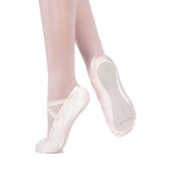 tanzmuster Ballettschuhe Nicky aus Satin mit ganzer Ledersohle Tanzschuh Ballettschläppchen für Mädchen rosa 35