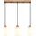 GLOBO Hängeleuchte 3-flg. 60 cm rechteckig Braun Holz/Glas
