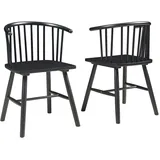 [en.casa] Esszimmerstuhl Stami Holz schwarz 2er Set