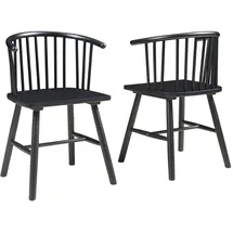 [en.casa] Esszimmerstuhl Stami Holz schwarz 2er Set
