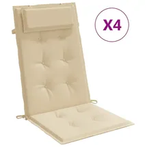 vidaXL Hochlehner-Auflagen 4 Stk. Beige Oxford-Gewebe