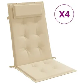 vidaXL Hochlehner-Auflagen 4 Stk. Beige Oxford-Gewebe