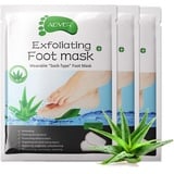 P-Beauty Fußmaske Aloe | Ecfolierendes Fußpeeling | Anti Hornhaut Socken | zur Entfernung von raue Haut, Hühneraugen & Risse | Intensive Fußpflege | für seidige Füße | 3 Paar