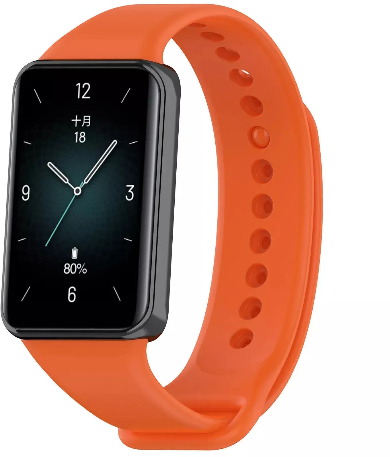 Strap-it Honor Band 10 Armband Silikon für Honor Band 10 - Orange - Druckknopf Verschluss