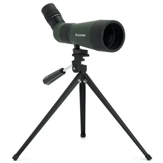 Celestron 52422 LandScout 60mm Angled Spotting Scope with Rubber Armour, Fully Coated Optics, 12–36x Zoom Eyepiece, Tabletop Tripod and Smartphone Adapter, Green