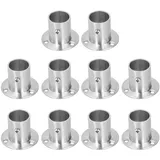Tomotato 10 Stück Kleiderstangen Halterungen, Dicke Edelstahl Kleiderstangenhalter Kleiderschrank Flansch Halterung mit Schrauben für Zuhause und Schlafzimmer (Φ25 high Flange)