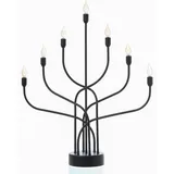 MARELIDA LED Fensterleuchter Aura Kerzenleuchter Metallleuchter H: 46cm Timer in schwarz