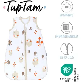 TupTam Baby Schlafsack 2.5 TOG – Warmer Winter Schlafsack Baby, OEKO-TEX, Ärmellos, Wattiert" Gr. 92, braun (bär, bäume), Schlafsäcke, L: 98cm, Obermaterial: 100% Baumwolle, Farbe: Bär/Bäume, Größe: 92-98 - 92-98