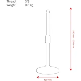 Showgear Desk Microphone Stand 230-370 mm