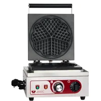 Beeketal 'BWA-1P' Gastro Profi Waffeleisen mit antihaftbeschichteten Backplatten, Waffelautomat für belgische Herzen Waffeln mit Edelstahl Gehäuse, 50-300 °C stufenlos