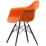 Vitra - Eames Plastic Armchair DAW RE, Ahorn schwarz / rostorange (Filzgleiter basic dark)