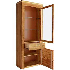 vogl möbelfabrik Vitrine VOGL MÖBELFABRIK, braun (wildeiche teilmassiv), B:82cm H:207cm T:40cm, Schränke, Vitrine, in 2 versch. Breiten, mit viel Stauraum, teilmassiv