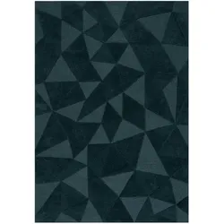 Kadima Design Luxus-Wollteppich mit Geometrischem Muster - `Deben Troy` . Farbe: Türkis, 160x230 cm