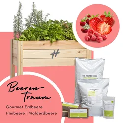 URBAN-Hochbeet Hochbeet Set   4x Echtpflanzen,  Pinienrinde, Hochbeeterde, Kokosziegel und Dünger   Holz Balkongarten Pflanzenset Pflanzkasten für Garten Terrasse Balkon   Maße H. 78 x B. 80 x. T. 38 cm