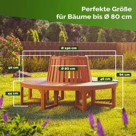 CASARIA Baumbank Ø 190 x 80 cm Braun