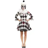 Partilandia Pierrot Clown-Kostüm mit Mütze für Damen (Größe M)