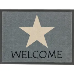 Fußmatte ASTRA "Homelike 054, Welcome" Gr. 15, grau, B:50cm H:7mm L:70cm, Kunstfaser, Teppiche, Schmutzfangmatte, mit Spruch, waschbar, In -und Outdoor geeignet