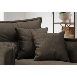 Home Affaire Loveseat HOME AFFAIRE "Lazio", braun (dunkelbraun), B:111cm H:101cm T:167cm, 100% Polyester, Sessel, moderner Sessel mit einer bequemen Polsterung, 2 Stk. Zierkissen