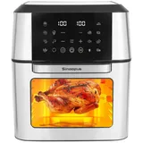 TAB Heißluftfritteuse K-1280, Fritteuse 12.8L, XXL, Minibackofen mit Zubehör, LED-Display, 2000,00 W, weniger Öl, Heißluftfritteuse und Mini-Backofen in einem schwarz