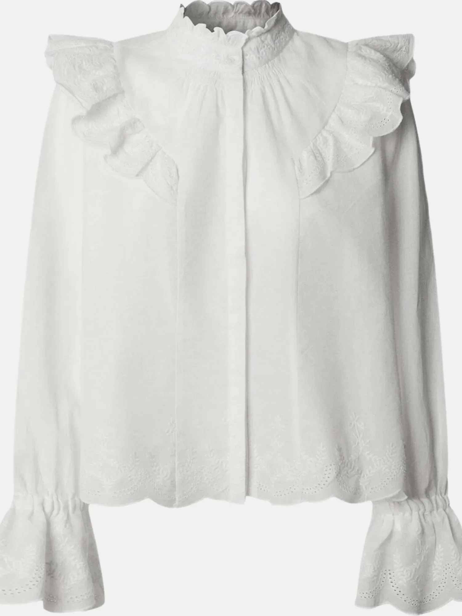 Bluse mit Tellerkragen Weiß WL/L