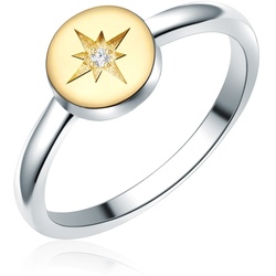 Lulu & Jane Diamant-Ring Sterling Silber Diamant in Silber/Gelbgold 54 Damen 
