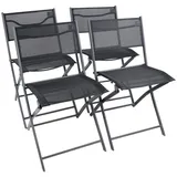 VCM Gartenstuhl Sumila klappbar 45 x 46 x 79 cm schwarz 4 St.