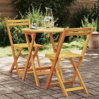 vidaXL Garten Essgruppe 3 Stk. Öl-Natur Massivholz Akazie