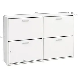 KADIMA DESIGN Nidda 120 x 81 x 24 cm weiß / weiß