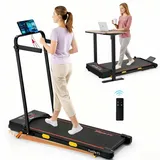 FunLife Laufband 4-in-1 Walking Pad mit Brushless-Motor (Einzelgerät, mit Fernbedienung, Sicherheitsschlüssel und Halterung), 7 % Steigung, extra leise, seniorenfreundlich rot|schwarz