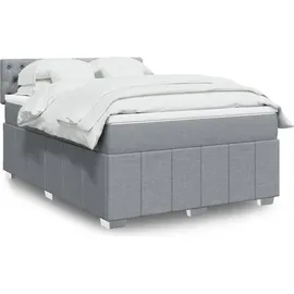 vidaXL Boxspringbett 140 x 200 cm Hellgrau