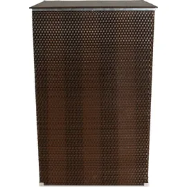 Dynamic24 Polyrattan Mülltonnenbox Aufbewahrung Mülltonne Mülltonnenverkleidung Müllbox, Farbe:Braun